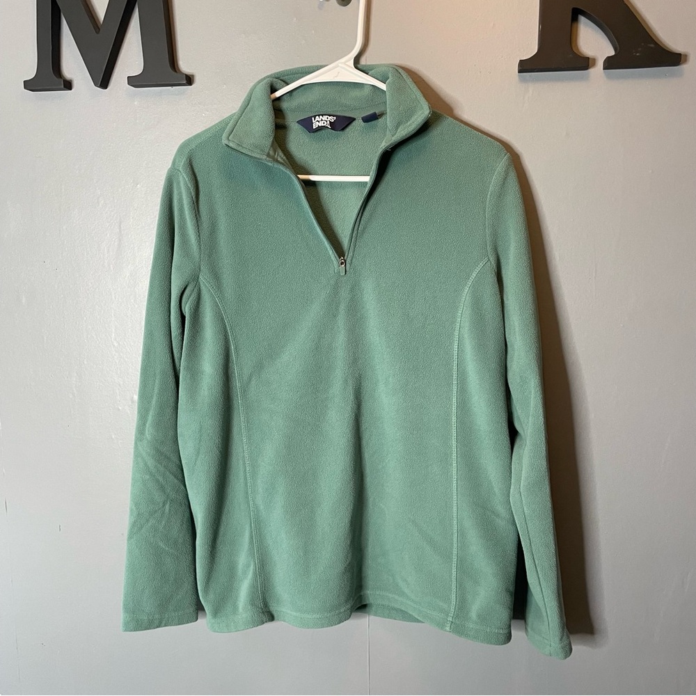 Lands' End‎ Women's Green Fleece Sweater size small
